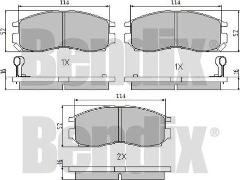 BENDIX 510141 - Тормозные колодки, дисковые, комплект unicars.by