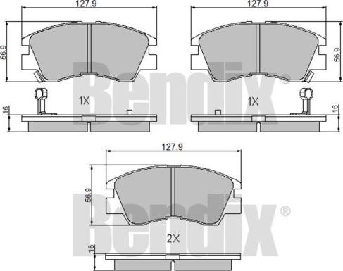 BENDIX 510143 - Тормозные колодки, дисковые, комплект unicars.by