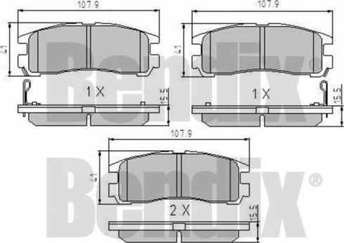 BENDIX 510142 - Тормозные колодки, дисковые, комплект unicars.by