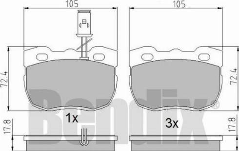 BENDIX 510156 - Тормозные колодки, дисковые, комплект unicars.by