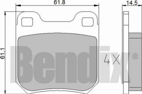 BENDIX 510114 - Тормозные колодки, дисковые, комплект unicars.by