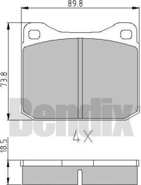 BENDIX 510111 - Тормозные колодки, дисковые, комплект unicars.by