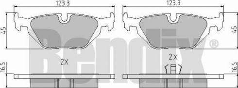 BENDIX 510117 - Тормозные колодки, дисковые, комплект unicars.by