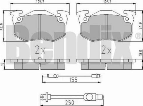 BENDIX 510189 - Тормозные колодки, дисковые, комплект unicars.by