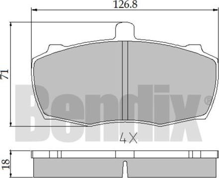 BENDIX 510181 - Тормозные колодки, дисковые, комплект unicars.by