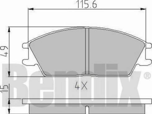 BENDIX 510182 - Тормозные колодки, дисковые, комплект unicars.by