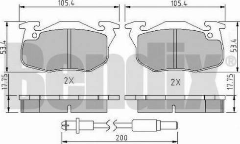 BENDIX 510187 - Тормозные колодки, дисковые, комплект unicars.by