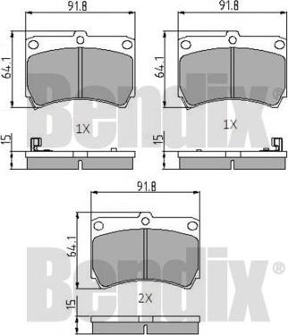 BENDIX 510135 - Тормозные колодки, дисковые, комплект unicars.by