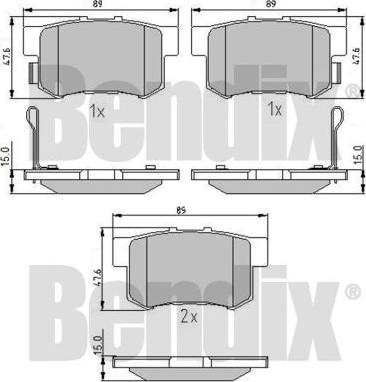 BENDIX 510132 - Тормозные колодки, дисковые, комплект unicars.by