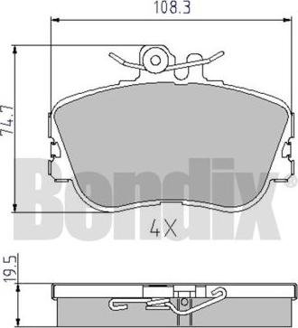 BENDIX 510171 - Тормозные колодки, дисковые, комплект unicars.by