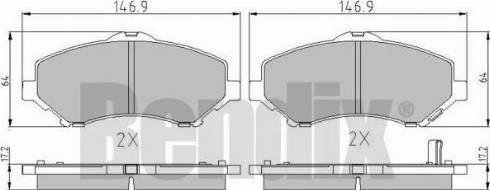 BENDIX 510850 - Тормозные колодки, дисковые, комплект unicars.by