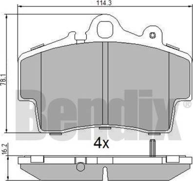 BENDIX 510801 - Тормозные колодки, дисковые, комплект unicars.by