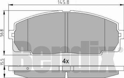 BENDIX 510808 - Тормозные колодки, дисковые, комплект unicars.by