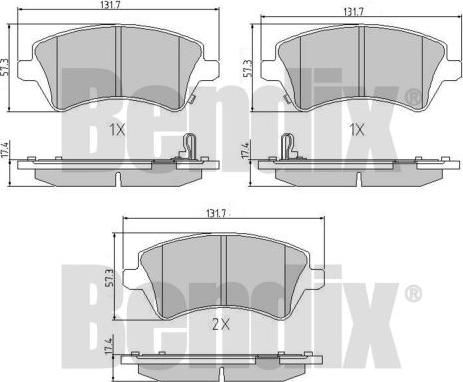 BENDIX 510815 - Тормозные колодки, дисковые, комплект unicars.by