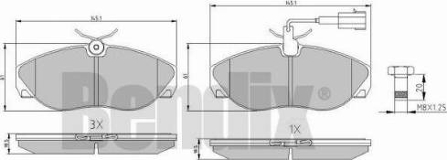 BENDIX 510812 - Тормозные колодки, дисковые, комплект unicars.by