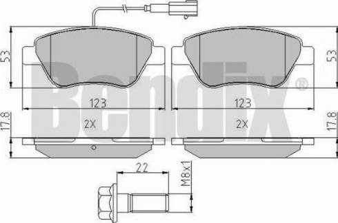 BENDIX 510884 - Тормозные колодки, дисковые, комплект unicars.by