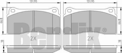 BENDIX 510881 - Тормозные колодки, дисковые, комплект unicars.by