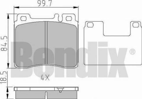 BENDIX 510839 - Тормозные колодки, дисковые, комплект unicars.by