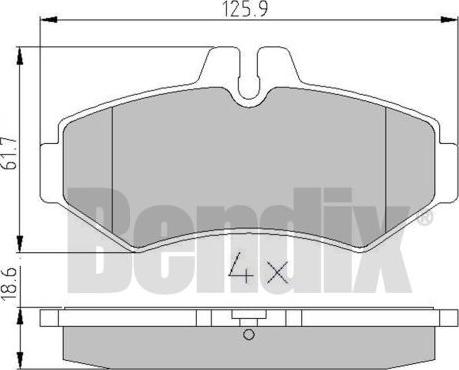 BENDIX 510824 - Тормозные колодки, дисковые, комплект unicars.by