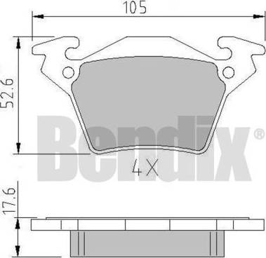 BENDIX 510823 - Тормозные колодки, дисковые, комплект unicars.by