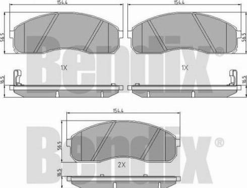 BENDIX 510827 - Тормозные колодки, дисковые, комплект unicars.by