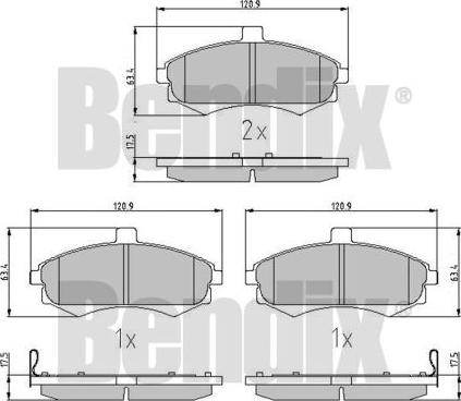 BENDIX 510871 - Тормозные колодки, дисковые, комплект unicars.by