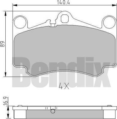 BENDIX 510872 - Тормозные колодки, дисковые, комплект unicars.by