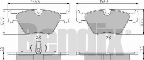 BENDIX 510392 - Тормозные колодки, дисковые, комплект unicars.by