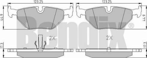 BENDIX 510349 - Тормозные колодки, дисковые, комплект unicars.by