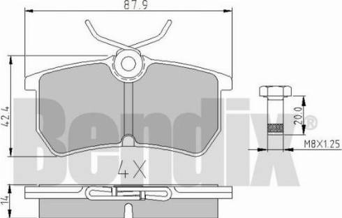 BENDIX 510344 - Тормозные колодки, дисковые, комплект unicars.by