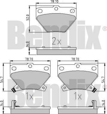 BENDIX 510359 - Тормозные колодки, дисковые, комплект unicars.by