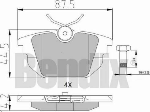 BENDIX 510355 - Тормозные колодки, дисковые, комплект unicars.by