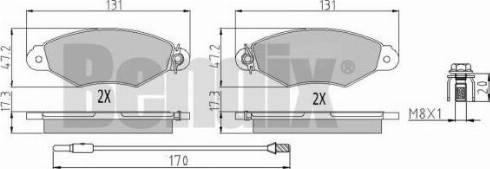 BENDIX 510351 - Тормозные колодки, дисковые, комплект unicars.by