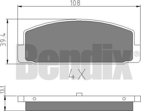 BENDIX 510360 - Тормозные колодки, дисковые, комплект unicars.by