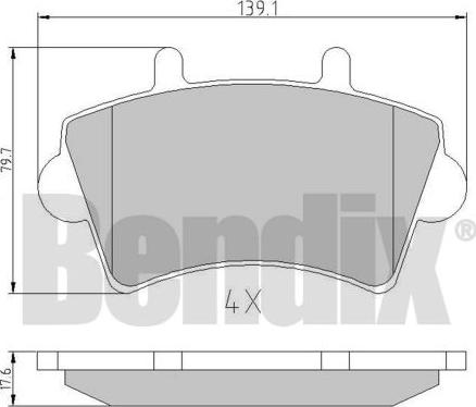 BENDIX 510368 - Тормозные колодки, дисковые, комплект unicars.by