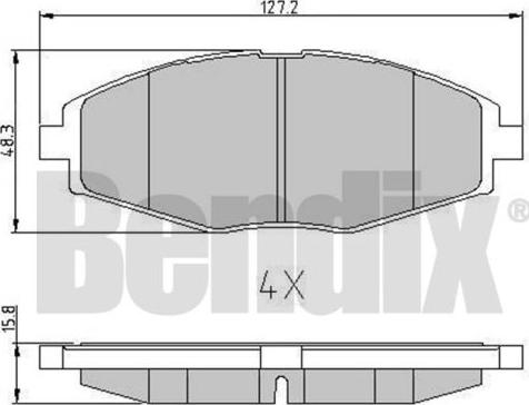 BENDIX 510305 - Тормозные колодки, дисковые, комплект unicars.by