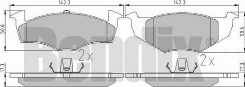 BENDIX 510307 - Тормозные колодки, дисковые, комплект unicars.by