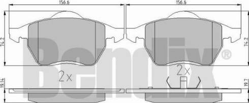 BENDIX 510319 - Тормозные колодки, дисковые, комплект unicars.by