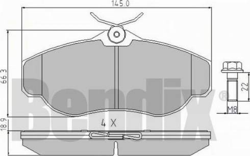 BENDIX 510313 - Тормозные колодки, дисковые, комплект unicars.by