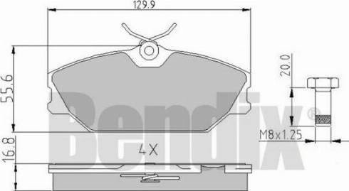 BENDIX 510389 - Тормозные колодки, дисковые, комплект unicars.by