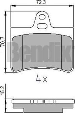 BENDIX 510380 - Тормозные колодки, дисковые, комплект unicars.by