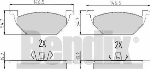 BENDIX 510382 - Тормозные колодки, дисковые, комплект unicars.by