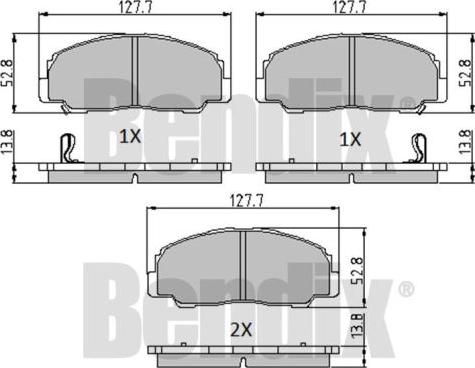 BENDIX 510330 - Тормозные колодки, дисковые, комплект unicars.by