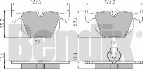 BENDIX 510329 - Тормозные колодки, дисковые, комплект unicars.by