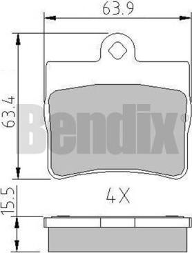 BENDIX 510326 - Тормозные колодки, дисковые, комплект unicars.by