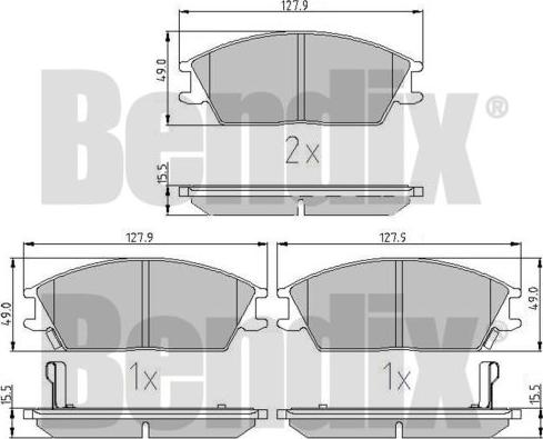 BENDIX 510320 - Тормозные колодки, дисковые, комплект unicars.by