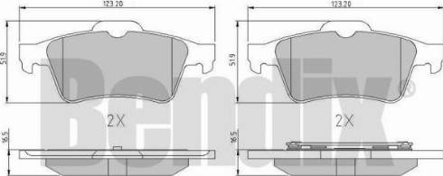 BENDIX 510379 - Тормозные колодки, дисковые, комплект unicars.by