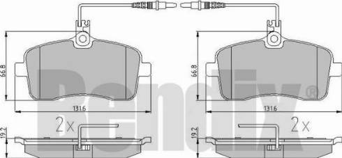 BENDIX 510249 - Тормозные колодки, дисковые, комплект unicars.by