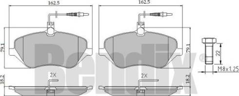 BENDIX 510250 - Тормозные колодки, дисковые, комплект unicars.by