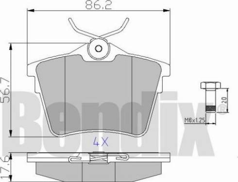 BENDIX 510251 - Тормозные колодки, дисковые, комплект unicars.by